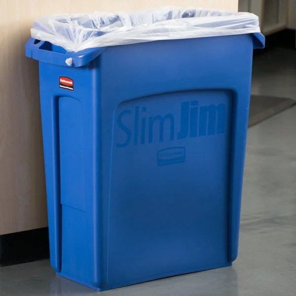 16 GAL BLUE SLIM JIM RECYCLING BIN