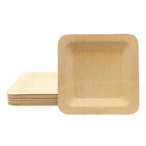 7" SQUARE BAMBOO PLATE