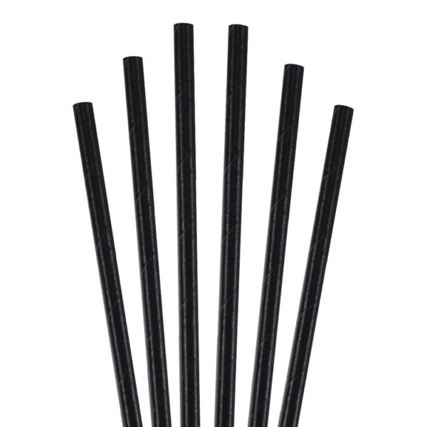 5.75" BLACK PAPER STRAW