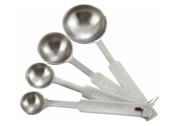 4 PC STAINLESS STEEL MEASURING SPOON SET