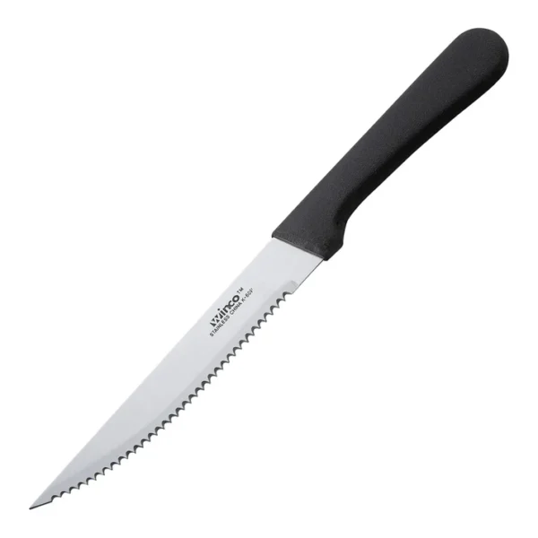 5" STEAK KNIFE WITH BLACK HANDLE